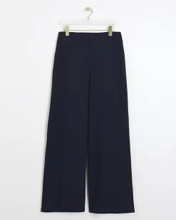 River Island Navy Stitched Wide Leg Trousers< Trousers
