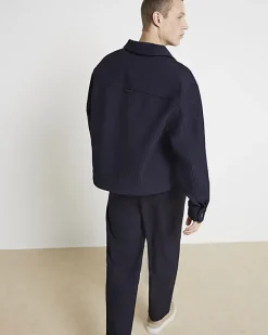 River Island tapered fit plisse smart trousers< Trousers