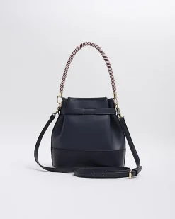 River Island Navy weave embroidered bucket cross body bag< Bags, Purses & Luggage