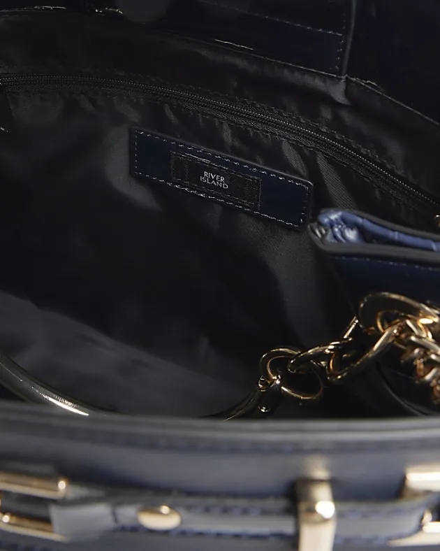 River Island Navy woven chain tote bag< Bags, Purses & Luggage