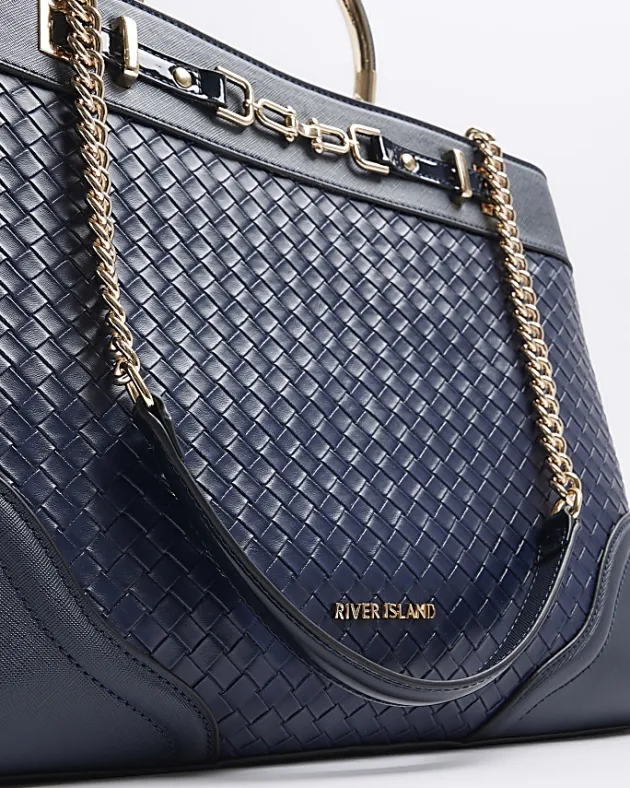River Island Navy woven chain tote bag< Bags, Purses & Luggage