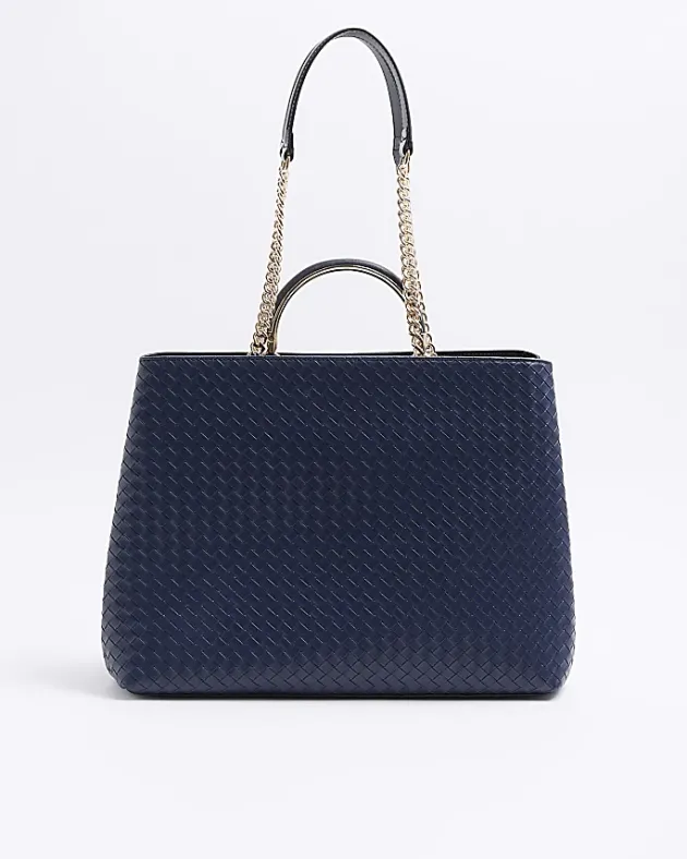 River Island Navy woven chain tote bag< Bags, Purses & Luggage