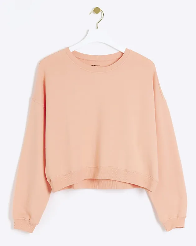 River Island crop plain sweatshirt< Loungewear