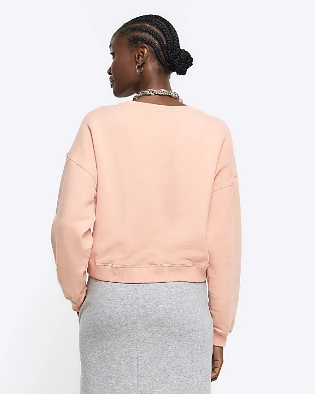 River Island crop plain sweatshirt< Loungewear