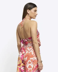 River Island floral halter neck top< Swimwear & Beachwear