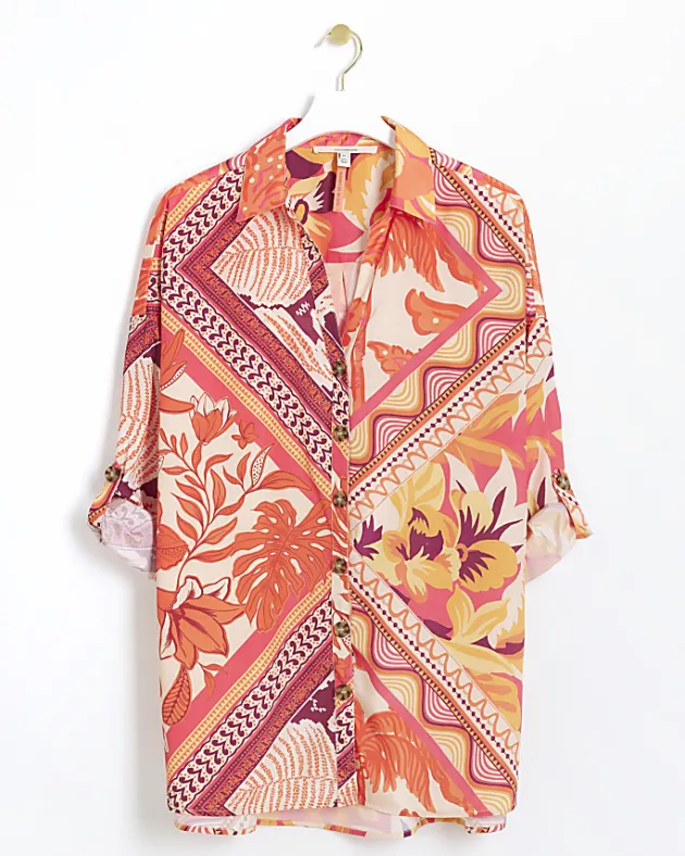 River Island floral oversized beach shirt< Swimwear & Beachwear
