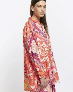 River Island floral oversized beach shirt< Swimwear & Beachwear