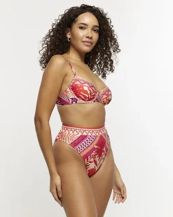 River Island high wasted scarf print bikini bottoms< Swimwear & Beachwear