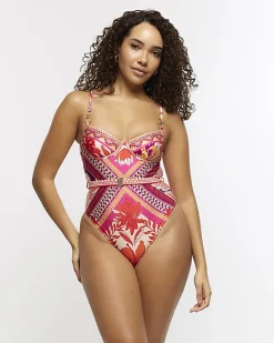 River Island scarf print balconette swimsuit< Swimwear & Beachwear