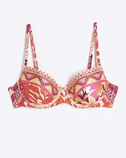 River Island scarf print structured bikini top< Swimwear & Beachwear