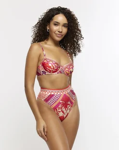 River Island scarf print structured bikini top< Swimwear & Beachwear