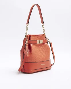 River Island Orange weave bucket cross body bag< Bags, Purses & Luggage