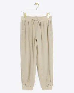 River Island Petite beige lyocell elasticated joggers< Petite