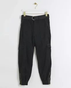 River Island Petite belted utility cargo trousers< Petite