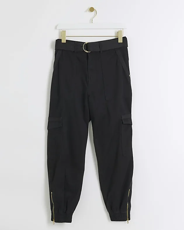 River Island Petite belted utility cargo trousers< Petite