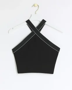 River Island Petite crossed halter top< Petite