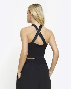 River Island Petite crossed halter top< Petite