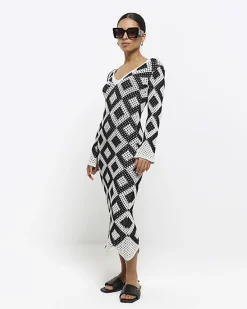 River Island Petite diamond stitch beach maxi dress< Petite