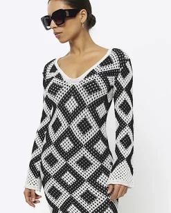 River Island Petite diamond stitch beach maxi dress< Petite