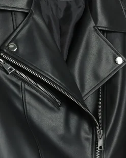 River Island Petite faux leather oversized jacket< Petite