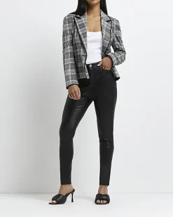 River Island Petite faux leather bum sculpt trousers< Petite