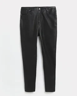 River Island Petite faux leather bum sculpt trousers< Petite