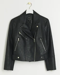 River Island Petite Faux Leather Biker Jacket< Petite