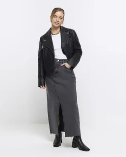 River Island Petite Faux Leather Biker Jacket< Petite