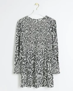 River Island Petite floral shirred swing mini dress< Petite