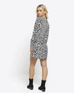 River Island Petite floral shirred swing mini dress< Petite