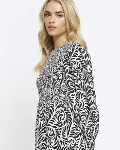 River Island Petite floral shirred swing mini dress< Petite