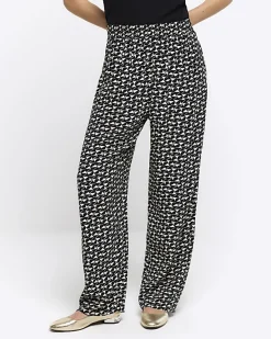 River Island Petite geometric wide leg trousers< Petite