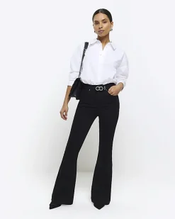 River Island Petite high waisted flare jeans< Petite