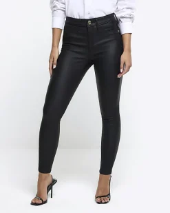 River Island Petite skinny fit coated jeans< Petite