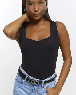 River Island Petite square neck bodysuit< Petite