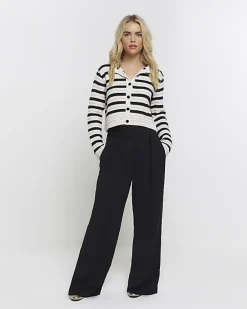River Island Petite stripe textured knit cardigan< Petite