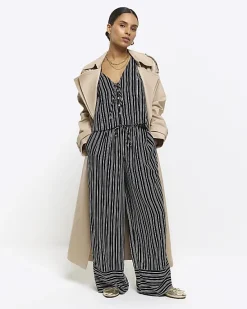 River Island Petite stripe tie up waistcoat< Petite