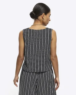 River Island Petite stripe tie up waistcoat< Petite