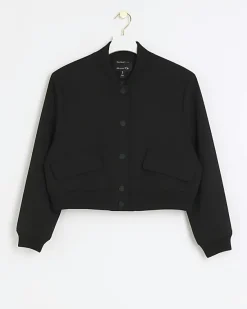River Island Petite tailored crop bomber jacket< Petite