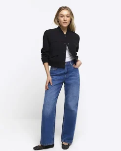 River Island Petite tailored crop bomber jacket< Petite
