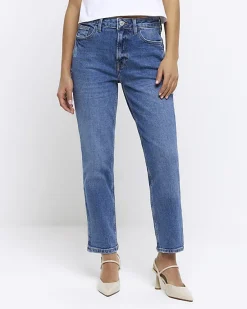 River Island Petite high waisted slim straight jeans< Petite