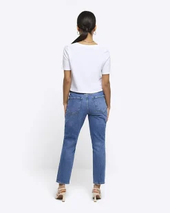 River Island Petite high waisted slim straight jeans< Petite