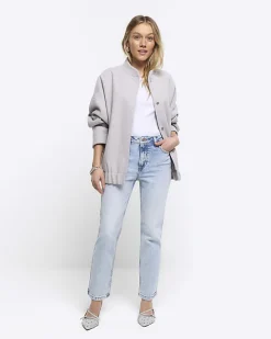 River Island Petite high waisted slim straight jeans< Petite