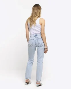 River Island Petite high waisted slim straight jeans< Petite