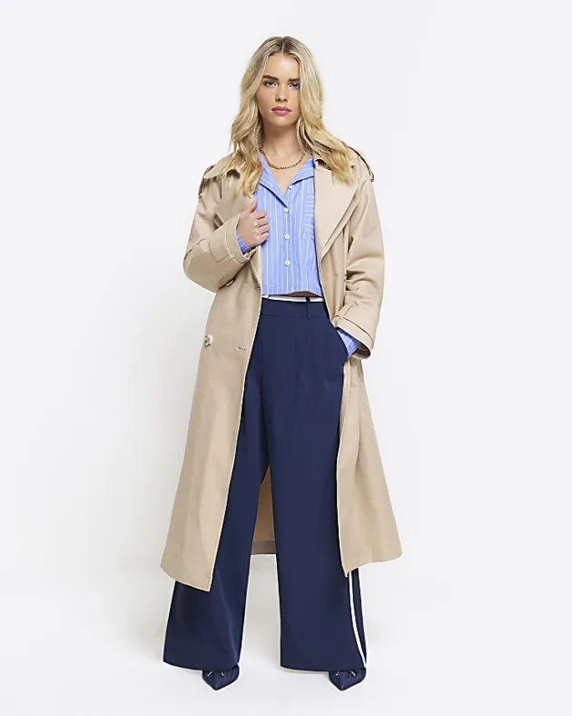 River Island Petite stripe crop shirt< Petite