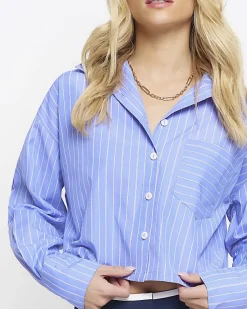 River Island Petite stripe crop shirt< Petite