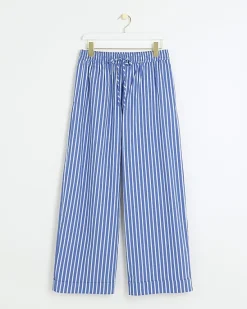 River Island Petite stripe poplin pull on trousers< Petite
