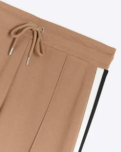 River Island Petite side stripe wide leg joggers< Petite
