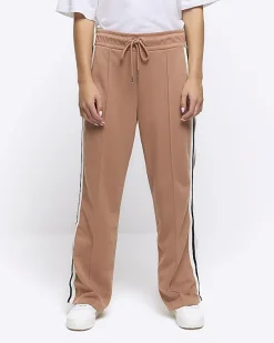 River Island Petite side stripe wide leg joggers< Petite