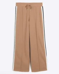 River Island Petite side stripe wide leg joggers< Petite